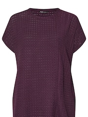 Yours Curve Purple Textured T-Shirt - Image 6 of 7