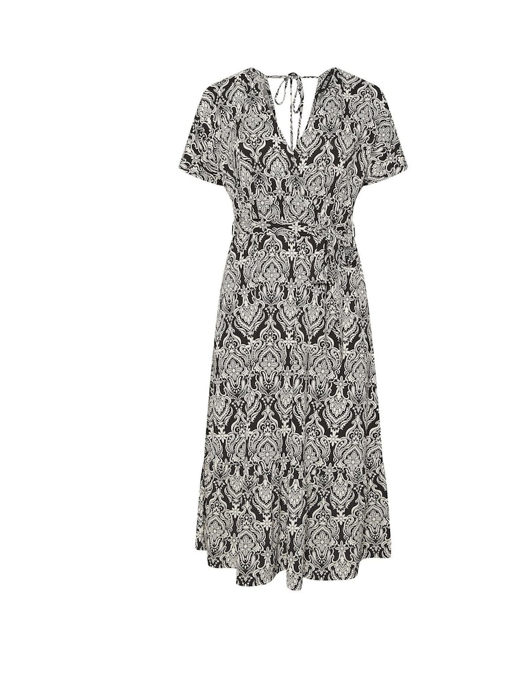 Yours Curve Black Wrap Grown On Dress - Image 5 of 5
