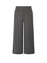 Yours Curve Grey Wide Leg Textured Trousers - Image 5 of 6