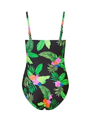 M&Co Black Tropical Floral Buckle Swimsuit - Image 7 of 7