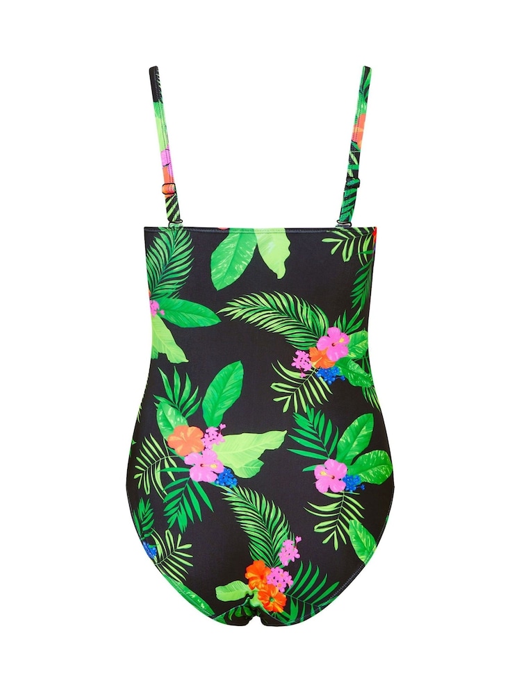 M&Co Black Tropical Floral Buckle Swimsuit - Image 7 of 7