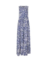 Long Tall Sally Blue Sleeveless Tiered 100% Cotton Maxi Dress - Image 5 of 5
