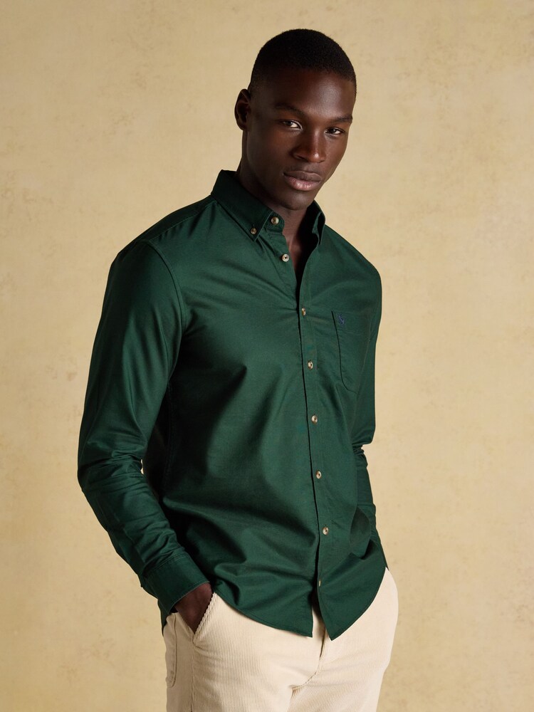 Joules Oxford Classic Fit Dark Green Long Sleeve Cotton Shirt - Image 2 of 10 Joules Oxford Classic Fit Dark Green Long Sleeve Cotton Shirt - Image 2 of 10