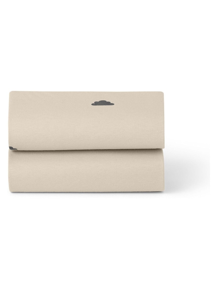 Snuz Sand Cloud Twin Pack Crib Fitted Fitted Sheet - Image 3 of 3