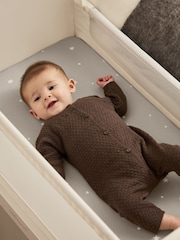 Snuz Grey Star Twin Pack Crib Fitted Fitted Sheets - Image 2 of 3