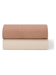 Snuz Blush Dot Twin Pack Crib Fitted Fitted Sheets - Image 3 of 3