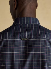 Joules Oxford Classic Fit Navy Check Long Sleeve Cotton Shirt - Image 12 of 13