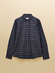 Joules Oxford Classic Fit Navy Check Long Sleeve Cotton Shirt - Image 13 of 13