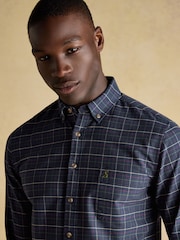 Joules Oxford Classic Fit Navy Check Long Sleeve Cotton Shirt - Image 3 of 11