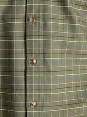 Joules Oxford Classic Fit Khaki Green Long Sleeve Cotton Shirt - Image 12 of 13