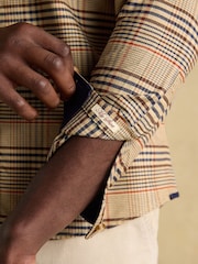 Joules Oxford Classic Fit Brown/Orange Long Sleeve Cotton Shirt - Image 4 of 10