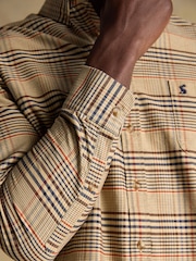 Joules Oxford Classic Fit Brown/Orange Long Sleeve Cotton Shirt - Image 7 of 10