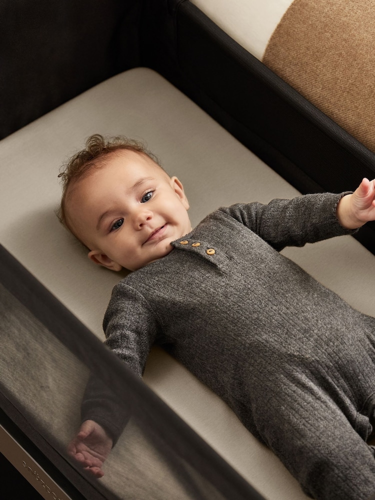 Snuz Grey Twin Pack Crib Fitted Fitted Sheets - Image 2 of 3