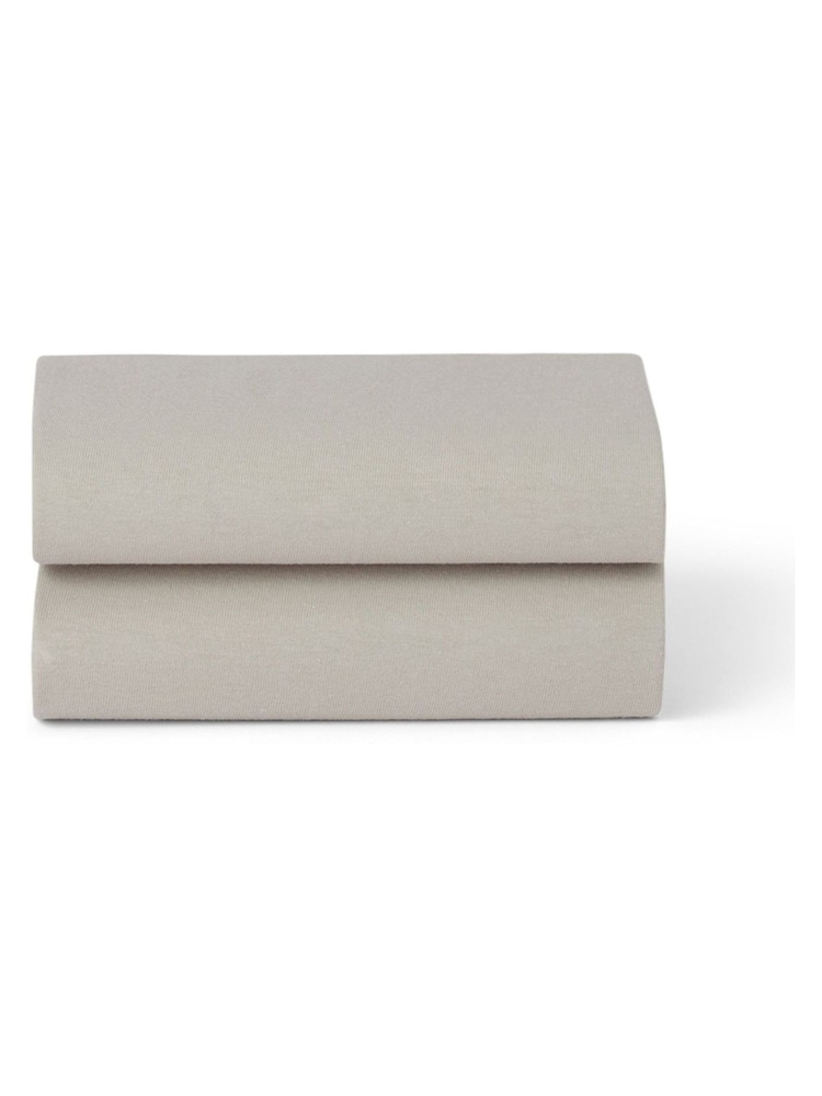 Snuz Grey Twin Pack Crib Fitted Fitted Sheets - Image 3 of 3