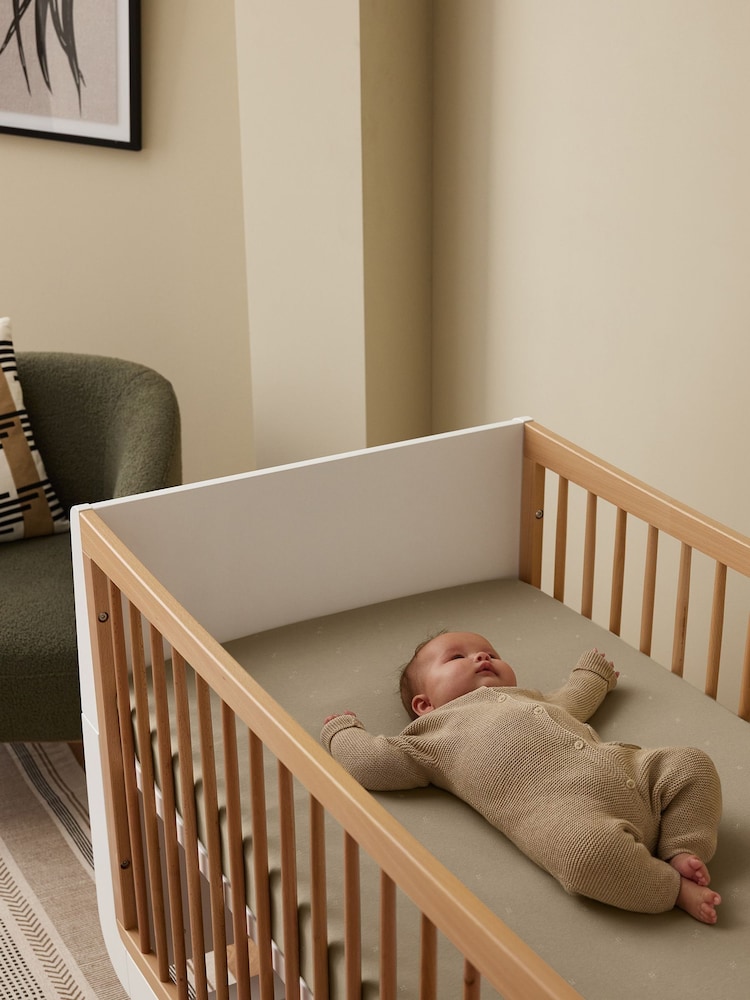 Snuz 2 Pack Sage Cross Cot Bed Fitted Sheets - Image 2 of 3
