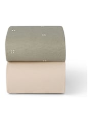 Snuz 2 Pack Sage Cross Cot Bed Fitted Sheets - Image 3 of 3
