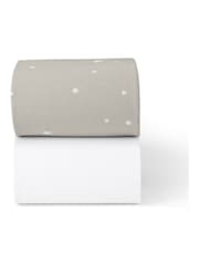 Snuz 2 Pack Grey Star Cot Bed Fitted Sheets - Image 3 of 3