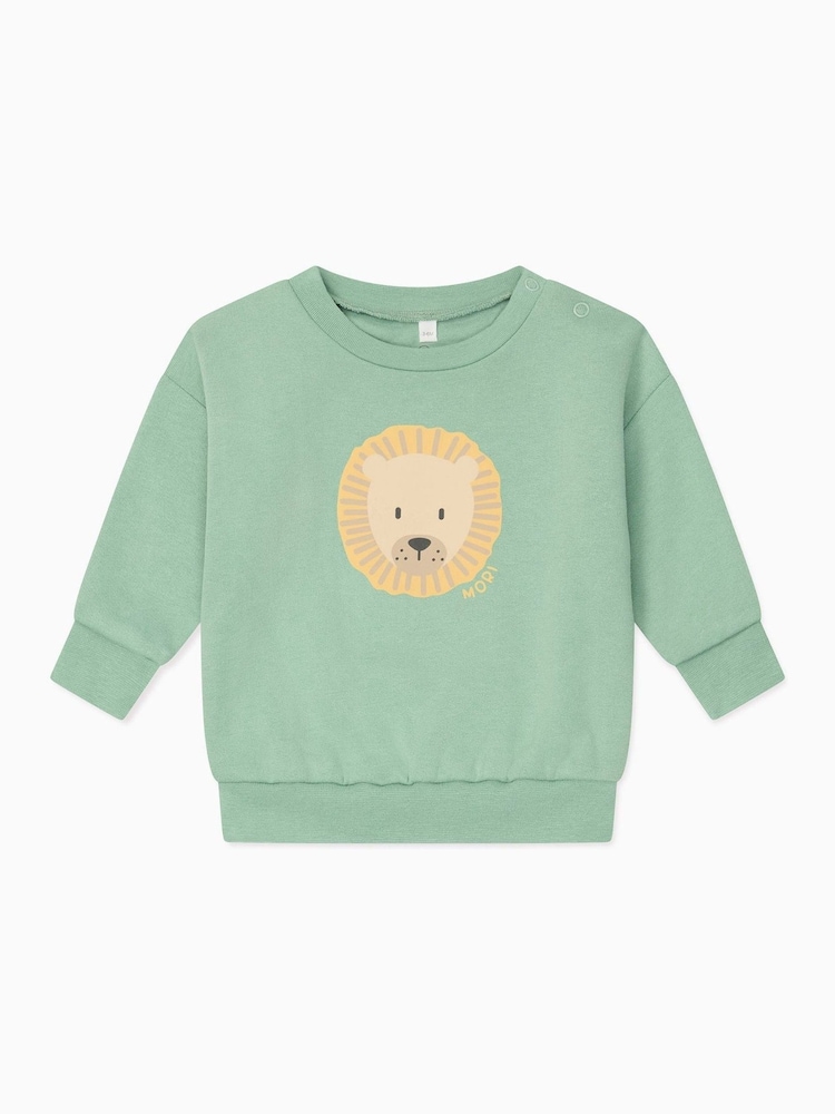 MORI 100% Cotton Comfy Oversized Sweatshirt - Leeuw - Image 3 of 4