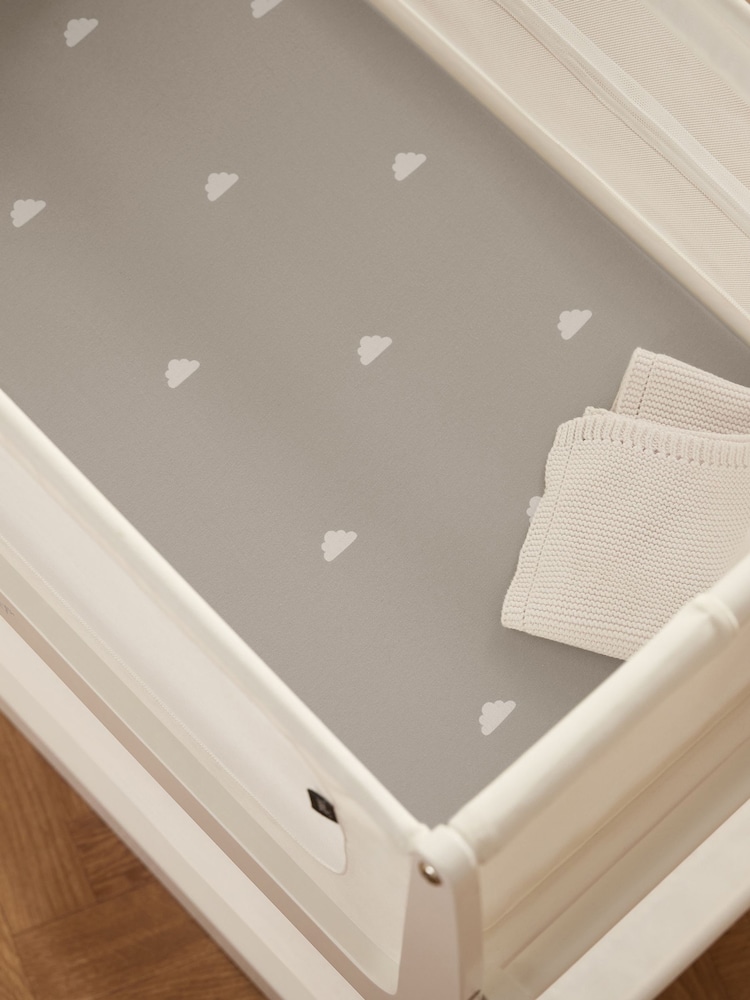 Snuz 2 Pack Grey Cloud Crib Fitted Sheets - Image 1 of 3