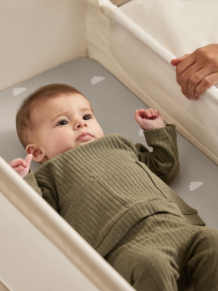 Snuz 2 Pack Grey Cloud Crib Fitted Sheets - Image 2 of 3