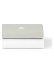 Snuz 2 Pack Grey Cloud Crib Fitted Sheets - Image 3 of 3