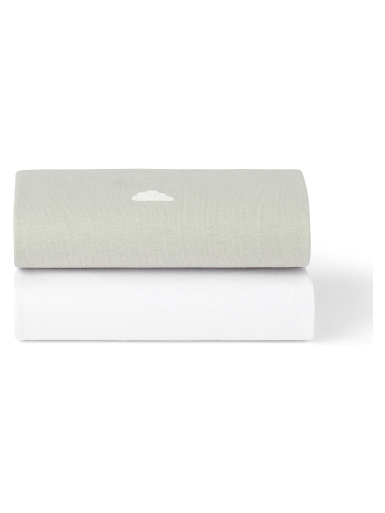 Snuz 2 Pack Grey Cloud Crib Fitted Sheets - Image 3 of 3