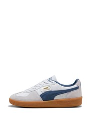Puma White/Blue Mens Palermo Trainers - Image 3 of 6