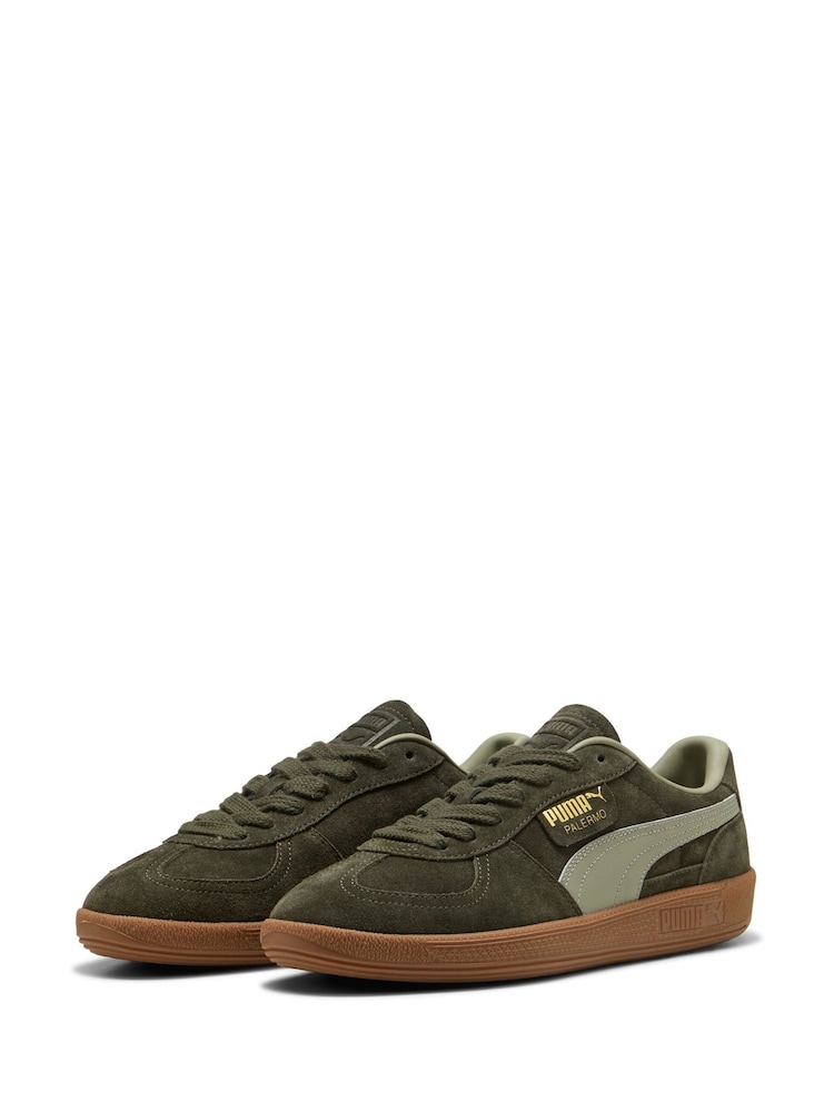 Puma Dark Green Mens Palermo Trainers - Image 1 of 6