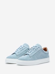 Oliver Sweeney Blue Perforated Calf Leather Cupsole Trainers - Image 3 of 5