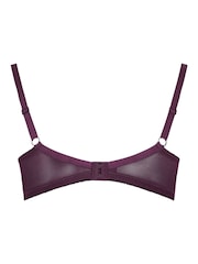 Yours Curve Purple Lace Non-Wired Bra - Image 3 of 3