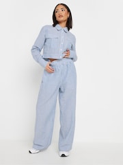 PixieGirl Petite Blue Wide Leg Trousers - Image 1 of 4