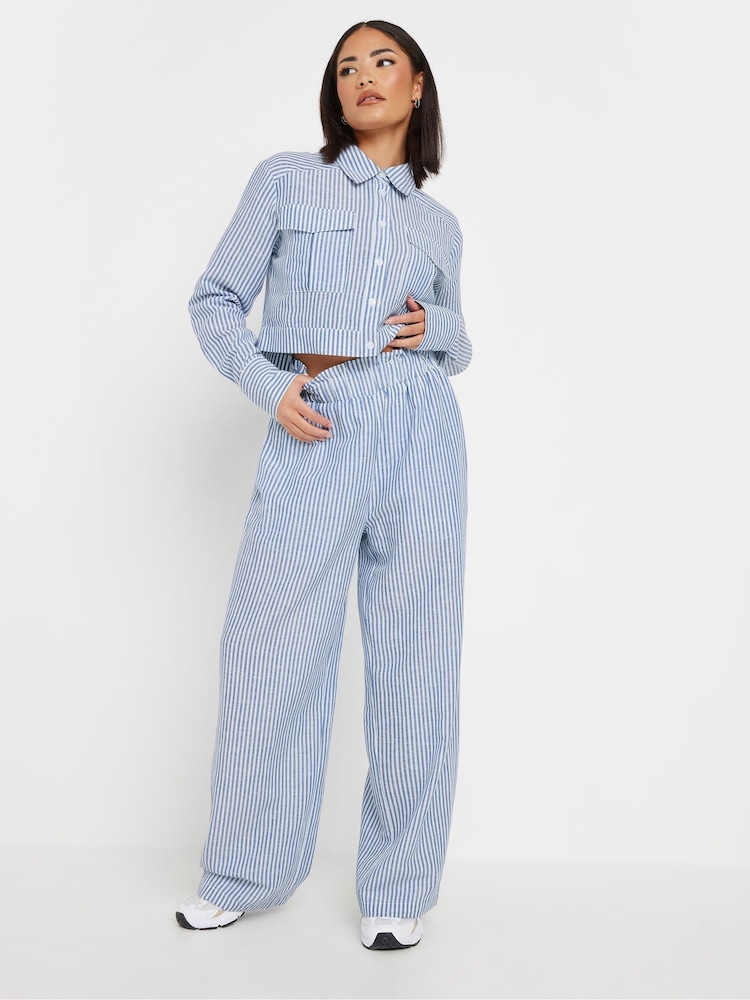 PixieGirl Petite Blue Wide Leg Trousers - Image 1 of 4