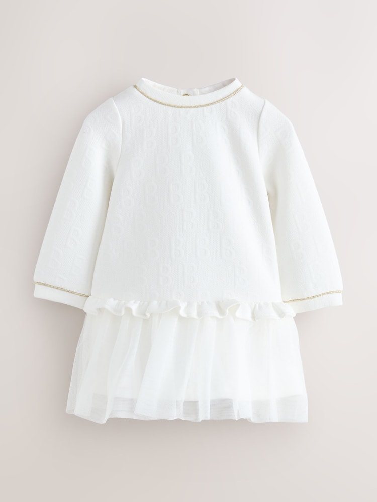 Baker by Ted Baker Jacquard Embossed Mesh Hem Dress - Image 1 of 7