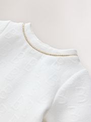 Baker by Ted Baker Jacquard Embossed Mesh Hem Dress - Image 3 of 7