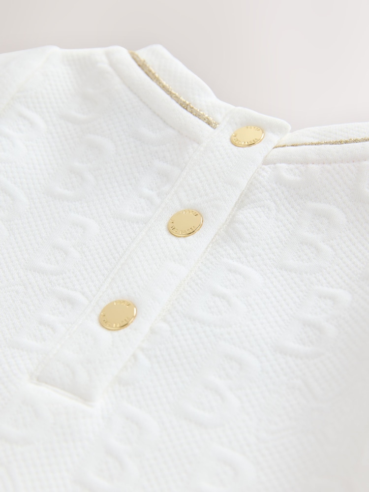 Baker by Ted Baker Jacquard Embossed Mesh Hem Dress - Image 7 of 7