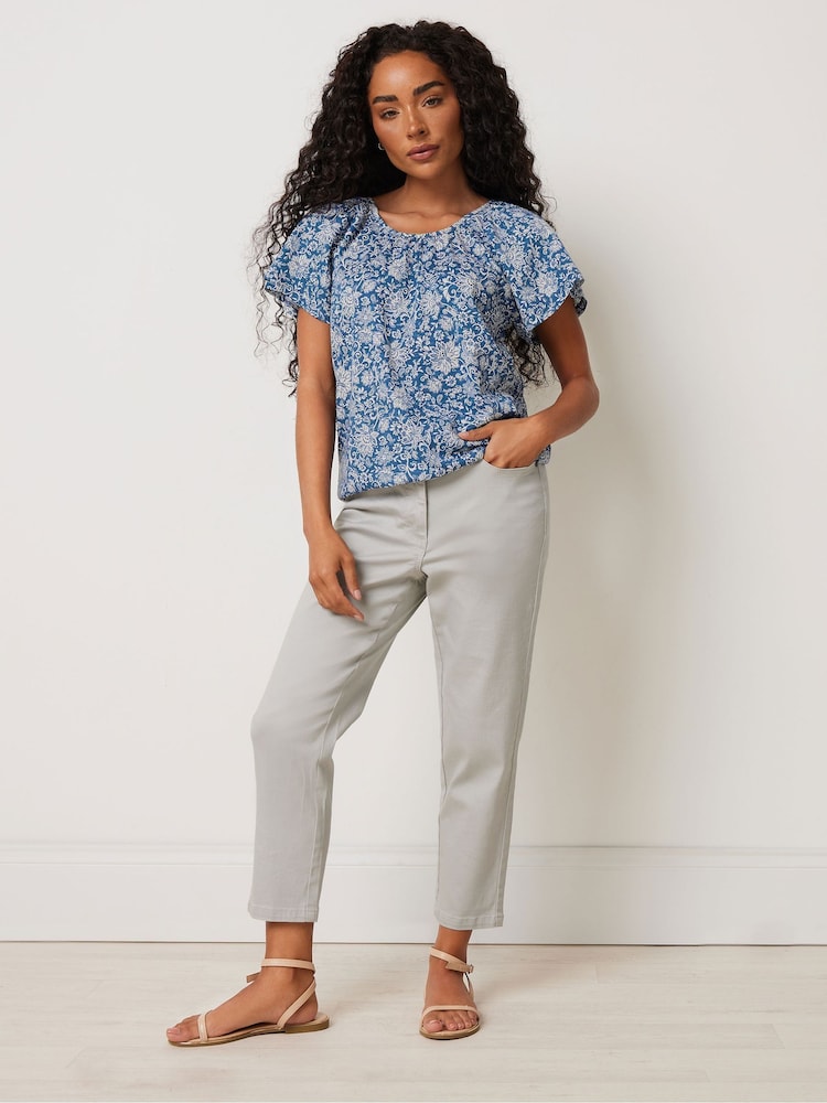 M&Co Blue Petite Boho 100% Cotton T-Shirt - Image 2 of 5