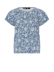 M&Co Blue Petite Boho 100% Cotton T-Shirt - Image 5 of 5
