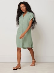 M&Co Green Petite Relaxed Shirt Dress - Image 2 of 5