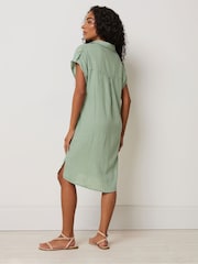 M&Co Green Petite Relaxed Shirt Dress - Image 3 of 5