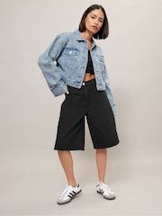 PixieGirl Petite Aqua Blue Denim 100% Cotton Shorts - Image 3 of 5