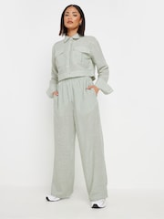 PixieGirl Petite Green Wide Leg Trousers - Image 1 of 4
