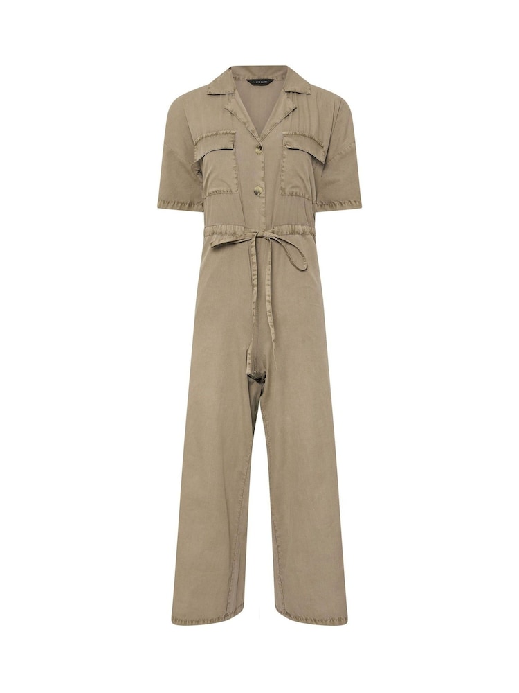 PixieGirl Petite Brown 100% Cotton Tie Waist Jumpsuit - Image 5 of 5