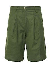 PixieGirl Petite Green Knee Shorts Contains Linen - Image 5 of 5