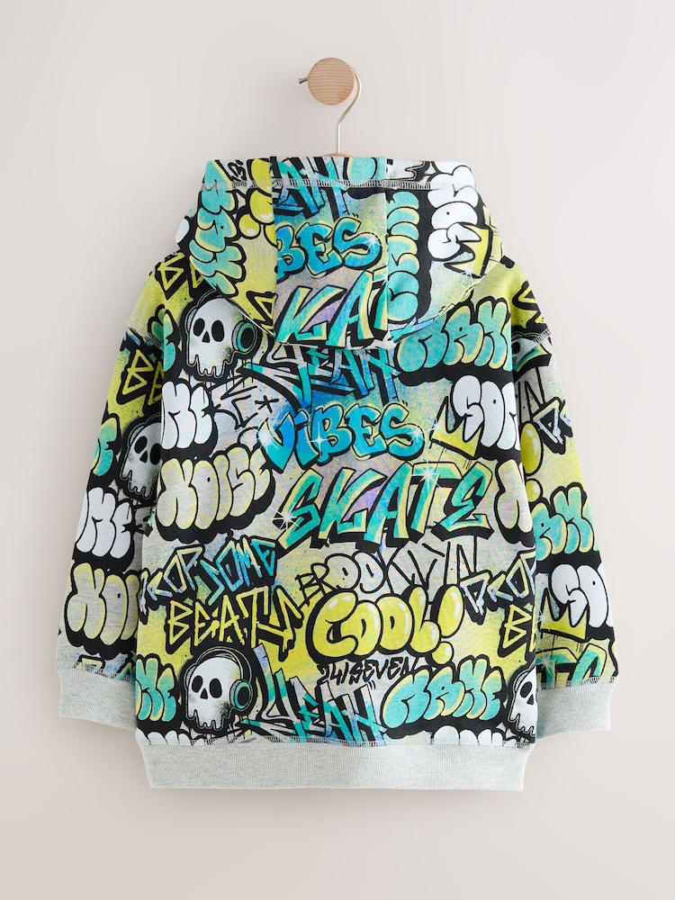 Blue Graffiti Older Boys Graphic Print Hoodie (3-16yrs) - Image 2 of 5 Blue Graffiti Older Boys Graphic Print Hoodie (3-16yrs) - Image 2 of 5