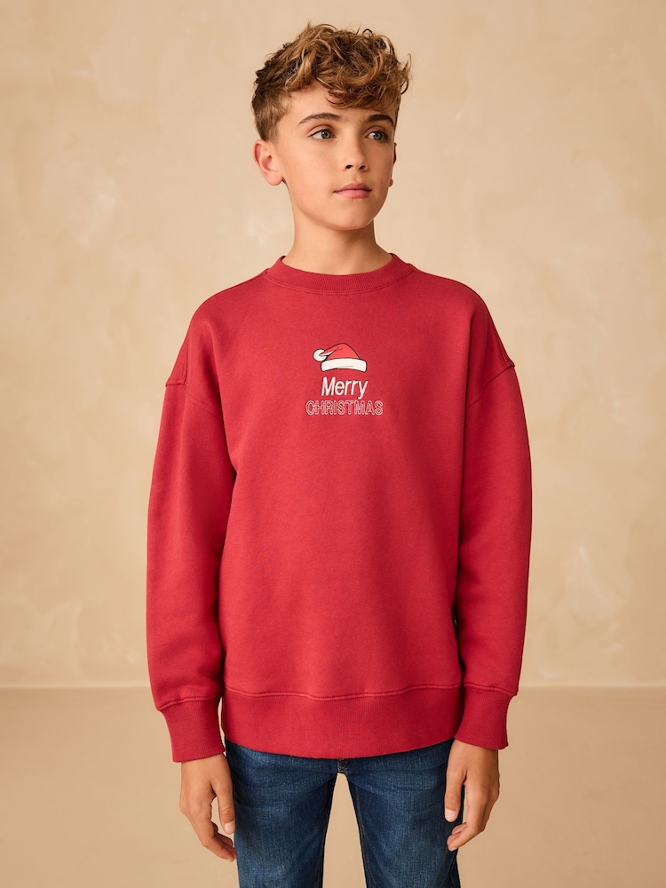 Red Christmas Crew Sweatshirt (3-16yrs) - Image 2 of 7