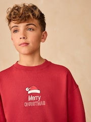 Red Christmas Crew Sweatshirt (3-16yrs) - Image 3 of 7