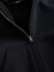 Black Borg Fleece Zip Through Hoodie (3-16yrs) - Image 3 of 5