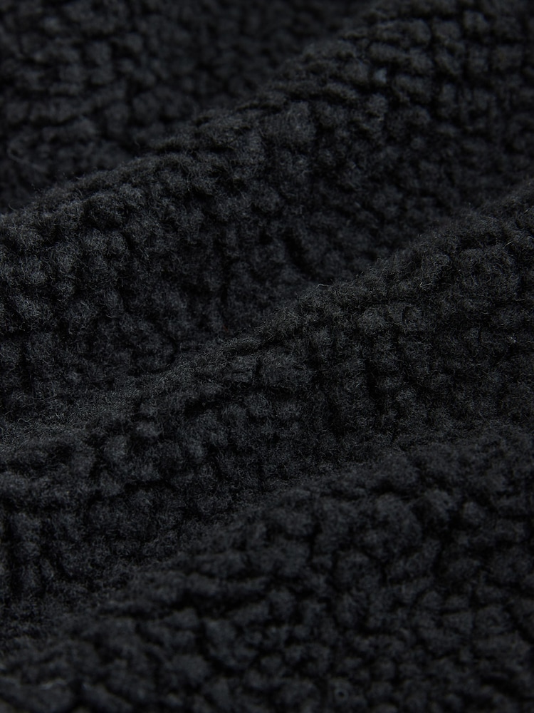 Black Borg Fleece Zip Through Hoodie (3-16yrs) - Image 5 of 5