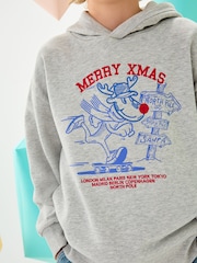 Grey Reindeer Christmas Hoodie (3-16yrs) - Image 2 of 9