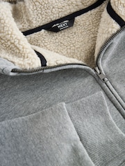 Grey Borg Fleece Zip Through Hoodie (3-16yrs) - Image 4 of 5